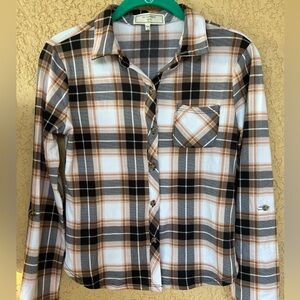 Plaid Button Down Shirt Butter soft Girls Size L (14)